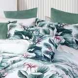 Bianca Abbey Green Cotton Sateen Tropical Floral Quilt Cover Set King V442-BCA-QUILTCS-ABBEY-GREEN-KI