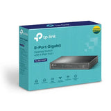 TP-Link TL-SG1008P 8-Port Gigabit Desktop Unmanaged Switch with 4-Port PoE 53W IEEE 802.3af, Up to V1202-V2-NWTL-SG1008P