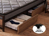 Giselle 18cm Queen Mattress Pillowtop and Artiss Metal Bed Frame Set With 2 drawers MABF-PT18-DREW-Q