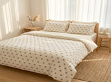 Bow Print Bedding Set - 3 Piece Set - Quilt Cover 264 x 229 cm with 2 Pillowcases 51 x 66 cm - White V888-ELOSUNG54957-9