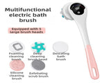 Pink Electric 360&degRotating Shower Brush with Long Handle for Back Scrubbing - IPX7 Waterproof V888-ELOSUNG45097