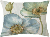 4 Pack Outdoor Cushion Cover, Waterproof Yellow and Blue Flowers Pattern Sofa Pillowcase for Patio V1237-ZY-528-007