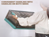 Foldable Storage Box, Clear Plastic Storage Container with Front Opening and Wheels, Large Capacity V1192-AZ-W-30100
