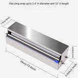 Silver Blue Stainless Steel Cling Wrap Dispenser, Kitchen Storage, Food Storage, Cling Wrap Holder, V1102-122-SIL-85606