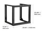 12U Wall Mount Server Rack, 68.04 kg Max Load Capacity, Open Frame Network Rack with 180 Degrees V952-BGSJJ12U18YC9I110001V0
