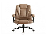 Artiss Massage Office Chair Executive Computer Gaming Chairs Brown PU Leather Espresso MOC-09M-2P-EP