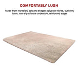 230x200cm Floor Rugs Large Shaggy Rug Area Carpet Bedroom Living Room Mat - Beige V63-832161