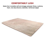 230x160cm Floor Rugs Large Shaggy Rug Area Carpet Bedroom Living Room Mat - Beige V63-832151