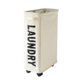 Foldable Laundry Basket Oxford Cloth Easy Install Storage Basket with Mesh Pulleys White V1294-YM0717-3112220061011