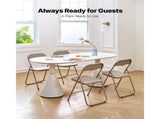 4 Pack Folding Chairs, Foldable Leather Chairs with Heavy Duty Metal Frame & Padded Cushion, V952-JSZDYPGJS4BZLL6UP001V0
