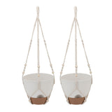 2 Pack 10 Inch Self Watering Hanging Planter Plastic Wood Hanging Flower Pot Basket with Drainage V1294-YM0901-3111250073311