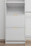 BASEL WALK IN WARDROBE KIT - WHITE - FLUTED - PULL BRASS V164-ECW5F03G