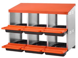 2 Tiers Chicken Nesting Boxes, 6 Compartments, Metal Egg Laying Boxes with Protective Collection V952-JSCDX3045INC4B35A002V0