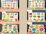 6 pce Toddler Peg Puzzle An educational and entertaining matching toy featuring letters, numbers, V888-ELOSUNG50143