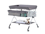 Baby Table, Foldable Diaper Change Station with Side Basket, Adjustable Height Portable V952-ZDNBTSHSXXSD4UOQF001V0