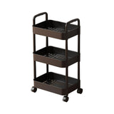 3-Tier Plastic Rolling Utility Cart, Multi-Functional Storage Trolley with Wheels for Office, Living V1192-AZ-W-25477