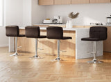 Artiss 4x Bar Stools Leather Gas Lift Brown BA-K-1055-CHX4