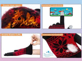 3 Pairs Touch Screen Gloves with Snow Flower Pattern, Warm Knit Winter Gloves Christmas Gifts V1189-LWWAL-20260325-00025