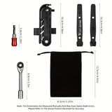 Black Silver multi functional tool set, ratchet wrench, magnetic connect rod, bidirectional ratchet, V1106-146-SIL-17658