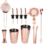 11Pcs/Set Multifunction Stainless Steel Cocktail Shaker Tools Set Bar Bartender SuppliesRose Gold V1294-YM0901-3118200165811