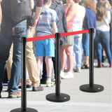 Crowd Control Stanchions, 2-Pack Crowd Control Barriers, Carbon Steel Baking Painted Stanchion Queue V952-ZGGLZHSTZX2JQGN8RV0