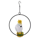 Iron Ring Parrots Decor Bright Texture Waterproof Iron Ring Parrots Resin Pendant Crafts V1294-YM0715-3115210265111