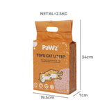 PaWz 2.5kg Tofu Cat Litter Clumping Peach PT1196-PEACH-6PCS