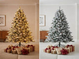 Christabelle 2.3m 7.5ft Alpine Snow Christmas Tree Pre Lit Multi Function LED Flocked Pine Cone 112_WFLAS75