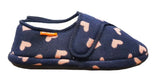 ARCHLINE Orthotic Plus Slippers Closed Scuffs Pain Relief Moccasins - Navy Hearts - EU 36 V563-AS311-36