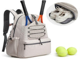 White Lightweight Water Resistant Tennis Backpack - Multi-Pocket Sports Bag for Rackets, Balls & V888-ELOSUNG18206
