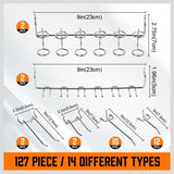 127Pc Pegboard Hooks Set Storage Baskets Organizer Hanger Inc. 4 Small Peg Board V465-97790