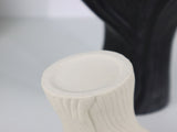 Beige Elegant Off-White Ceramic Vase - Modern Sculptural Flower Holder with Wide Fluted Opening V888-ELOSUNG27748