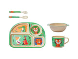 Bamboo Babies tableware set, 5-piece tableware set plate, bowl, spoon, fork, cup, recycled natural V1263-JX-2291