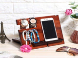 Wood Watch Glasses Jewelry Key Accessories Desktop Storage Rack Holder Home Office V1294-YM0901-3117200065211