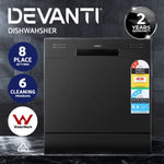 Devanti 8 Place Settings Benchtop Dishwasher Black BDW-8-02G-BK