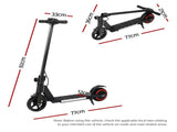 Electric Scooter 130W 16KM/H LED Light Folding Portable Riding Commuter Black ESC-S32-6-BK