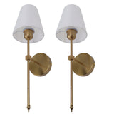 Wall Sconces Sets of 2 Hardwired Bathroom Vanity Light Fixture with Whiteshade E26 E27 Wall V1294-YM0703-3119230086211