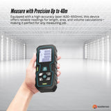 Tooleroo 40m Digital Laser Distance Measurer - LCD Area Volume Meter Tool V238-SUPDZ-41184926629968