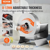 VEVOR Electric Vegetable Slicer, 0-0.5"/0-12mm Thickness Adjustable Commercial Slicer Machine, V952-DDSCQPJBXG133TSLKV3