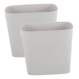 2Pcs Narrow Plastic Garbage Can Grey Multipurpose Use for Home Kitchen Bedroom V1369-AZ3-W-18207