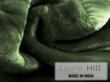 Laura Hill 600-GSM Mink Blanket Queen Size Double-Sided Soft Plush Bed Faux Throw Rug Wine Gree MINK-GN