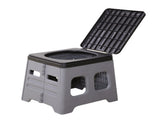 Grey Portable Folding Toilet Stool Outdoor Camping Car Emergency Portable Potty Chair V888-ELOSUNG51318