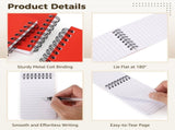 54 Pack Red A7 Mini Spiral Notebooks, 5" x 3", Thick Lined Ruled Paper, Long-Lasting Compact V1192-AZ-W-18444