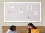 48"x36" White Cork Board with Linen Surface Stylish Wall-Mounted Bulletin Board for Home, School, V952-RMB48X36WBSMBDAIDV0