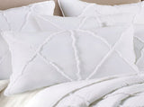 Jenny Mclean Bobby Ruffle White 3 Piece Coverlet Set Super King V442-RAN-COVERLET-BOBBYRUFFLE-WHITE-SK