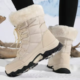 Women's long-sleeve snow boots, winter, fleece-lined, warm, outdoor, snow, sports shoes, minus V1102-M-DRESS-QASZ-785221-KHAK-5AU5EU36