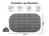Giselle Weighted Lap Blanket 3.2KG Grey Crystal Velvet Quilted Glass Bead Fill for Sofa Office WBLANKET-LAP-32KG-GY
