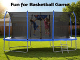 Everfit 12FT Trampoline Kids Rectangle Rebounder with Basketball Set Safety Net TRAMPO-C-8X12FT-BL-AB