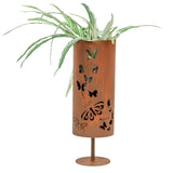 Rust Round Pillar Candle Holder 26cm V637-27625CDL