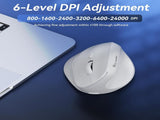 SOLAKAKA SM520 Tri-Mode Vertical Ergonomic Mouse, 24000 DPI Programmable Wireless Vertical V1300-SM520-WHITE